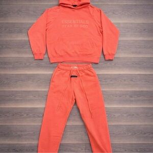 Fear of God Essentials Coral 2pc Set